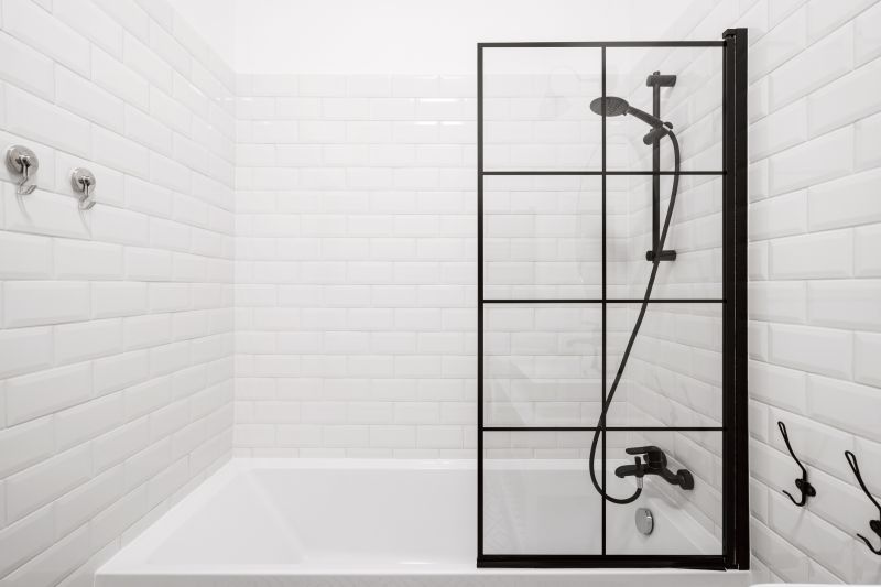 Contemporary Shower with Black Frame